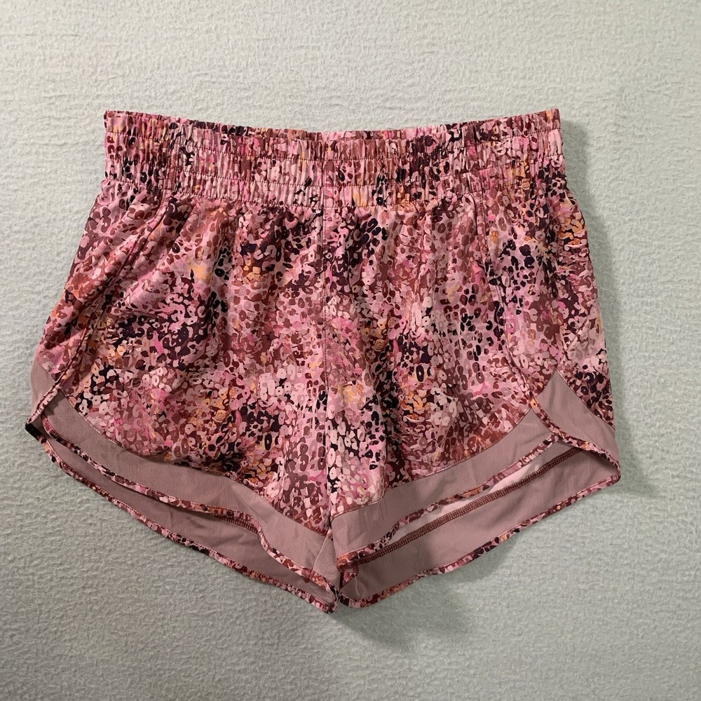 Athleta Mesh Racer Run Mid Rise 4 Short Pink Combo 3X